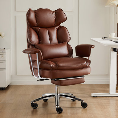 Katsunori Big and Tall Ergonomic Executive Chair with Footrest and Pillow