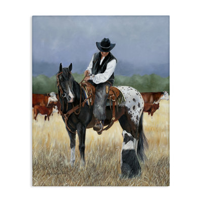Cowboy & Dog Canvas Wall Art by Victoria Schultz