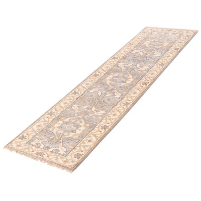 Eterra One-of-a-Kind 2'8" X 10' New Age Runner Wool Area Rug in Light Gray