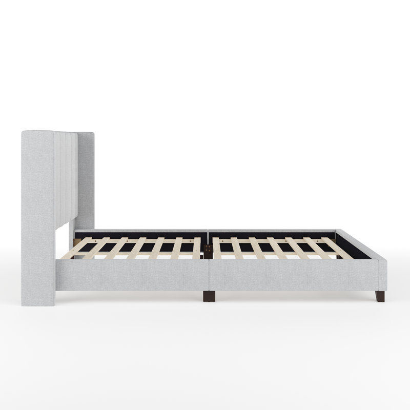Lit plateforme tapissier Martha Stewart Kay, Grand, Gris