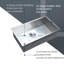 Évier de cuisine encastrable 30 po x 18 po 9 po en acier inoxydable de calibre 16, 9 po de profondeur, assemblage de drain, revêtement épais pour le contrôle de la condensation, jauge de cuve en caoutchouc à réduction de bruit de 3 m, en forme de X