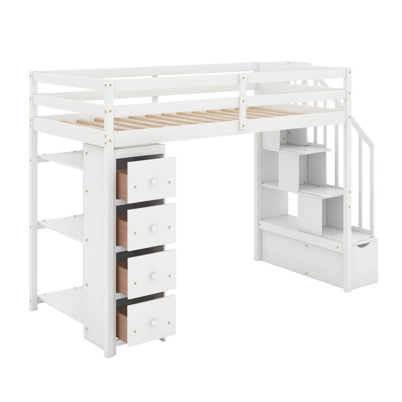 Lit mezzanine simple avec tiroirs