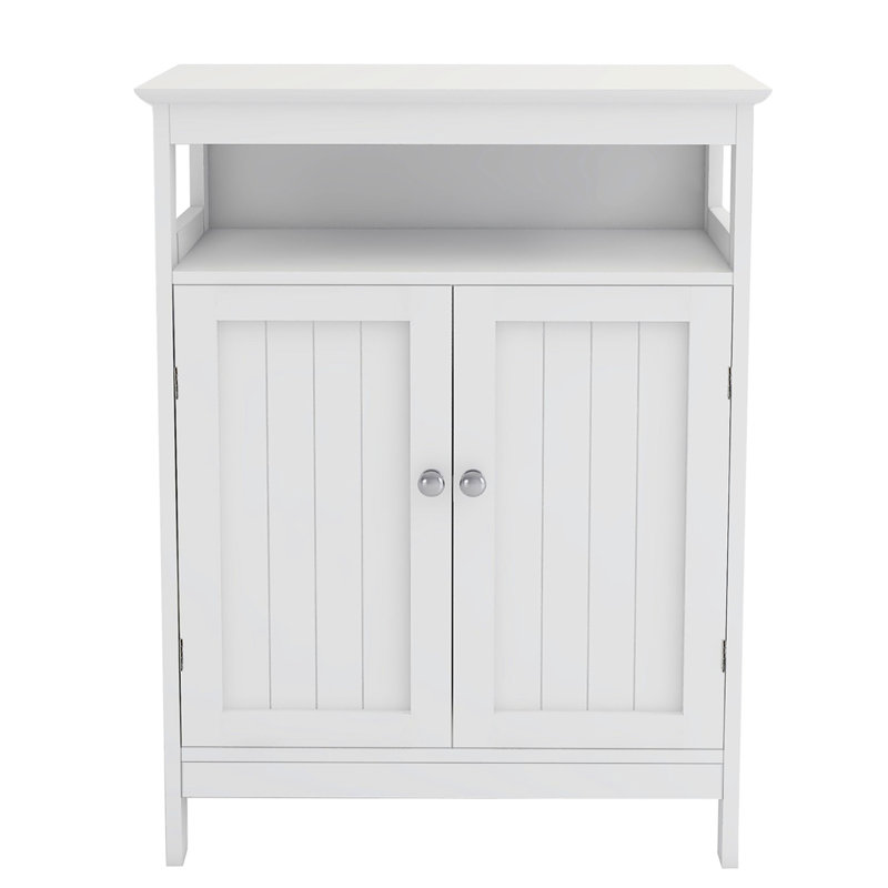 Bathroom Standing Cabinet - White, Double Shutter Doors, Strong , Painted, Copious Storage, Simple Assembly Process Tough Smooth Painting,