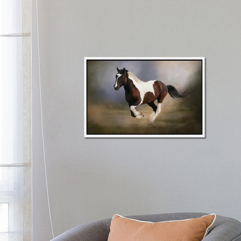 A Run Through The Mist by Rhonda Thompson - Floater Frame Print on Canvas