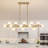 Faustena 16-Light Dimmable Bubble Glass Golden Sputnik Modern Linear Chandelier-254914454