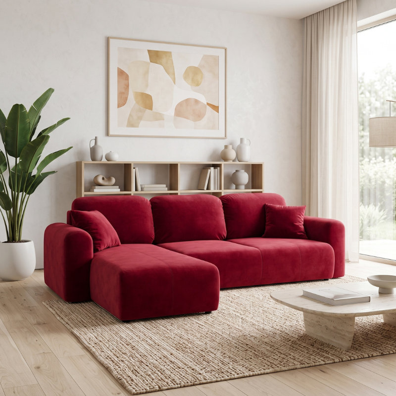 Ronnell 3 Seater Sofa Bed, Left Hand Facing Corner Sofa