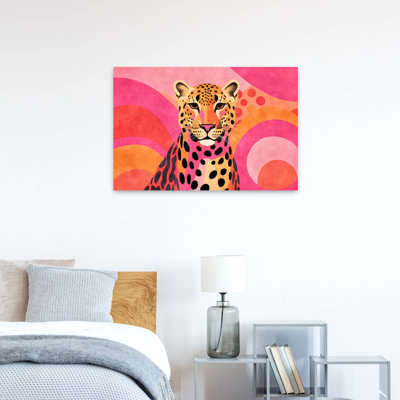 Vibrant Pink Leopard Abstract Contemporary Wall Art Print by Andrea Haase - Print