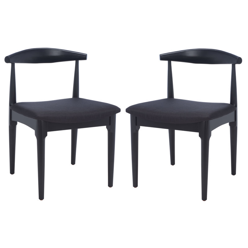 Chaise d'appoint rembourrée Jakob, Noir, Noir