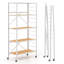 5-Tier Foldable Shelving Unit Metal Shelves with Detachable Wheels-197691725