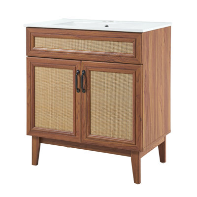 Javer 30'' Single Bathroom Vanity with Ceramic Top