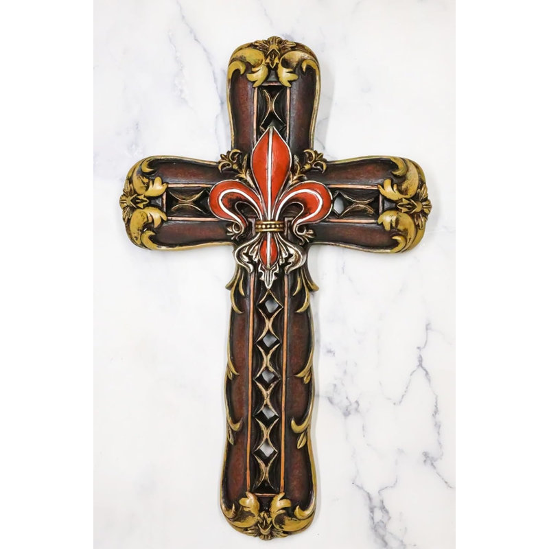 Royal Florentian Rococo Fleur De Lis Classic Rustic Wall Cross