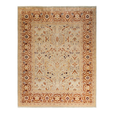 Tapis noué à la main Rozar, unique en son genre - beige