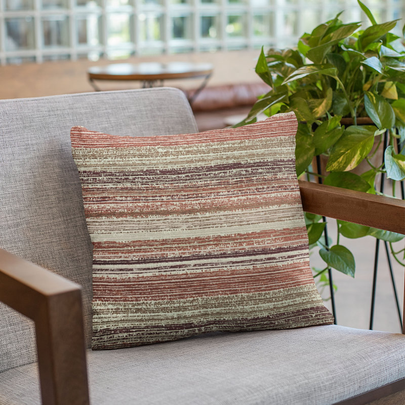 Striped Outdoor Reversible Throw Pillow, 24" x 24"