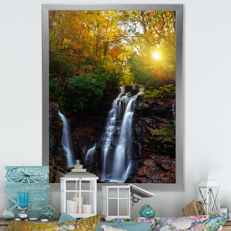 Sunrise With A Tall - Décoration murale traditionnelle sur toile, H 36 po x l 24 po x P 1 po, Toile argentée avec cadre photo