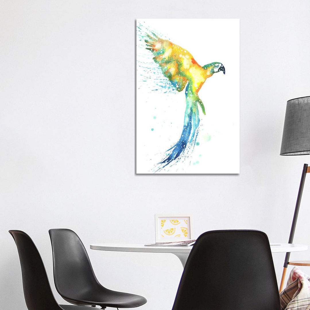 Cosmic Macaw von Tanya Casteel - Galerie-verpackte Leinwand Giclée auf Leinwand