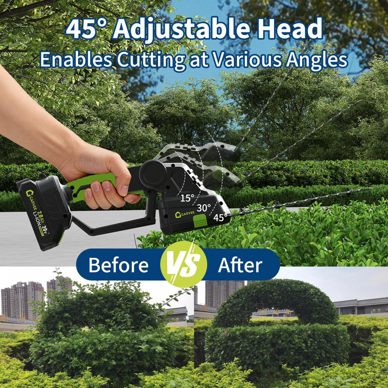 Taille-haie et coupe-herbe polyvalents 2 en 1 sans fil - Coupe-broussaille à main 20 V, jusqu'à 120 min d'autonomie, 2 piles et chargeur inclus, idéal pour les jardins, les pelouses et les cours, noir et vert