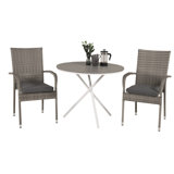 Akia 2 - Person Patio Dining Set with Round Table , Cushions Included