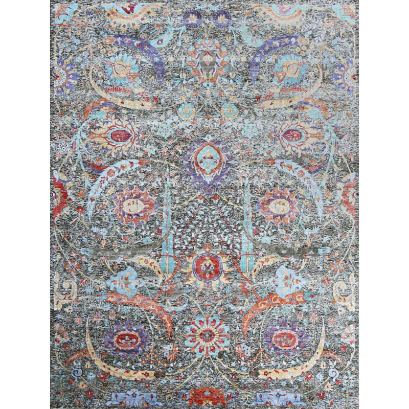 Tapis rectangulaire noué à la main, Rectangle 12 pi x 15 pi