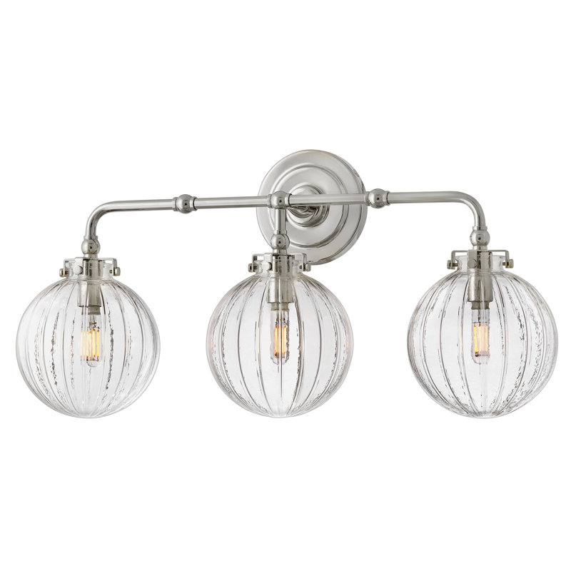 Hinkley Helene Medium Three Light Vanity, Polished Nickel