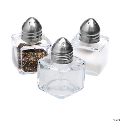 1 3/4 Inch 0.5 oz. Mini Salt & Pepper Glass Shakers - 12 Pc.