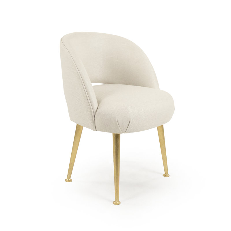 Selene Side Chair, Beige 100% Linen