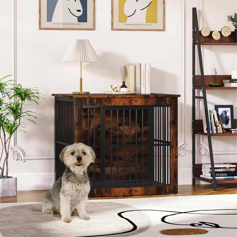 Vilas Metal and Wood Pet Furniture Style Crate with 3 Doors