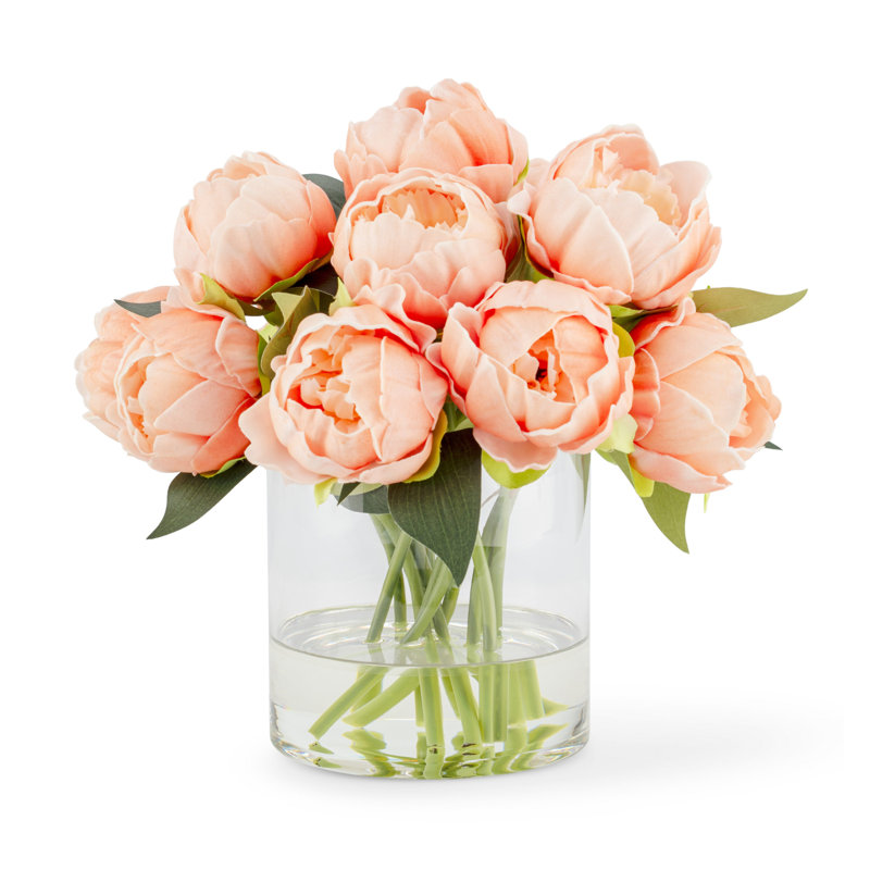 Giverny RealTouch Peony Arrangement, Peach