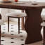 Table de salle à manger rétro en bois de noyer de style français-299875150