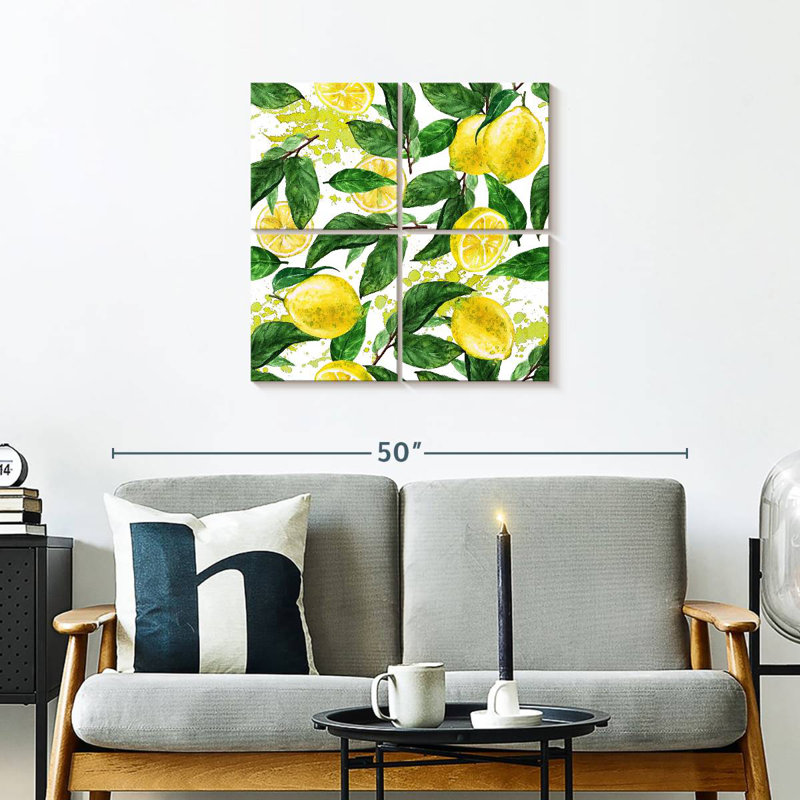 Yarlin Lemon Leaves Pattern, 26" H x 26" W