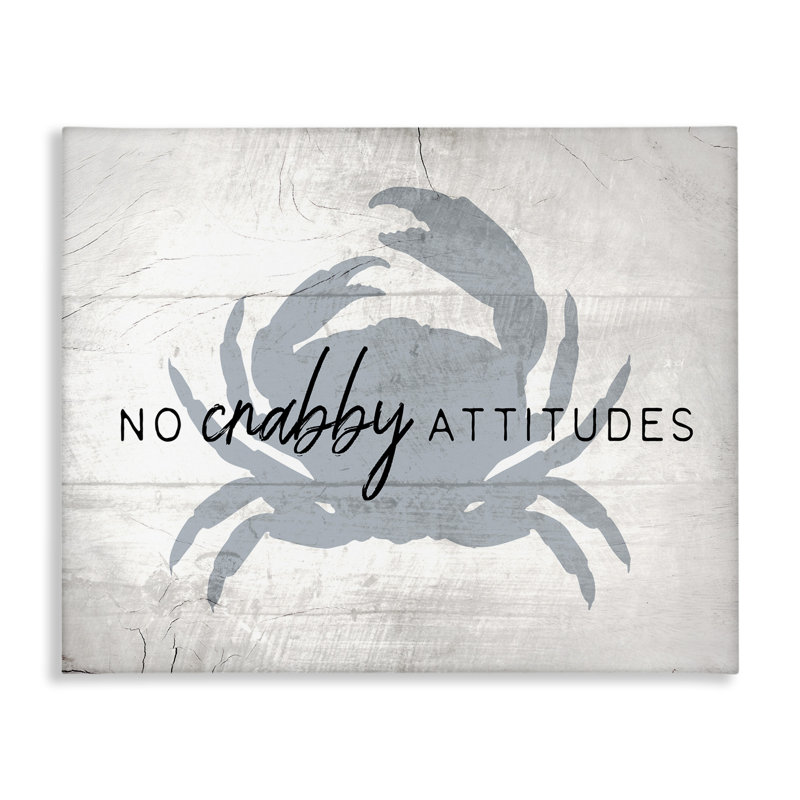 "No Crabby Attitudes", art mural sur toile par Daphne Polselli, H 16 po x l 20 po