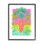 «Neon Palm Tree Botanicals Tropical Coastal Leaves - Floater Frame», impression sur toile