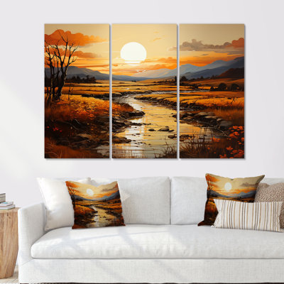 Golden Hour In Country Fiels - Ensemble de décoration murale campagne