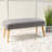 38 - Inch Wide Rectangle Bench In Grey Linen Look , Solid Rubberwood Tapered Legs, Bedroom Decor Feature Enhancement Bench, Fabric, Rounded Edges, Living Room Visual Appeal