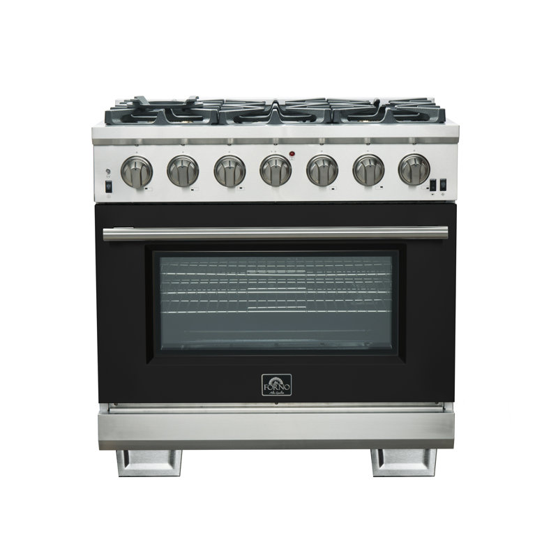 Capriasca 36" 5.32 cu. ft. Freestanding Gas Convection Oven, Black