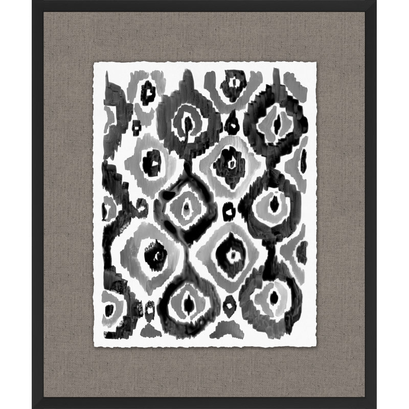 Inked Ikat - Peinture encadrée sur papier