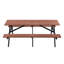 Ensemble de salle à manger de patio rustique en bois, table de 75 pouces, utilisation polyvalente à l'extérieur