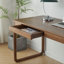 Bureau rectangulaire en bois massif avec tiroirs Walnut-1290692533