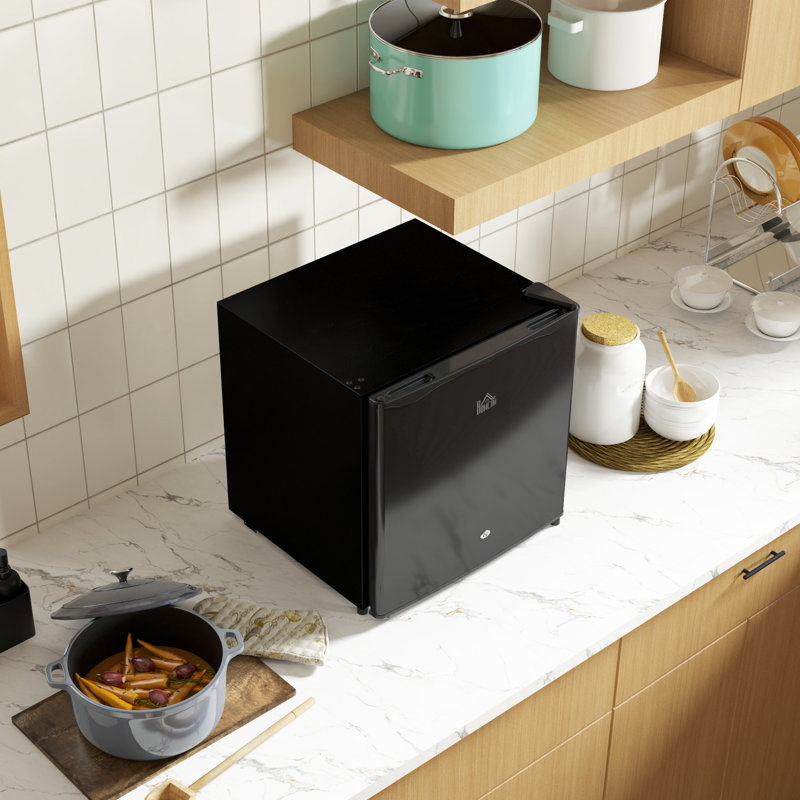 Brayden Studio Cardali 46 L Countertop Mini Fridge with Freezer, Black
