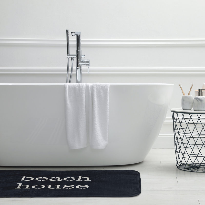 Tapis de bain Beach, L 17 po x L 24 po, Noir