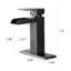 Magnifique robinet de lavabo de salle de bain - Noir mat, cascade à poignée simple avec drain escamotable et levier noir-130796017