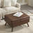 Mid-Century Modern Square Coffee Table Storage Bench, Multi-Functional And Stylish For Living Room And Entryway-1873547986