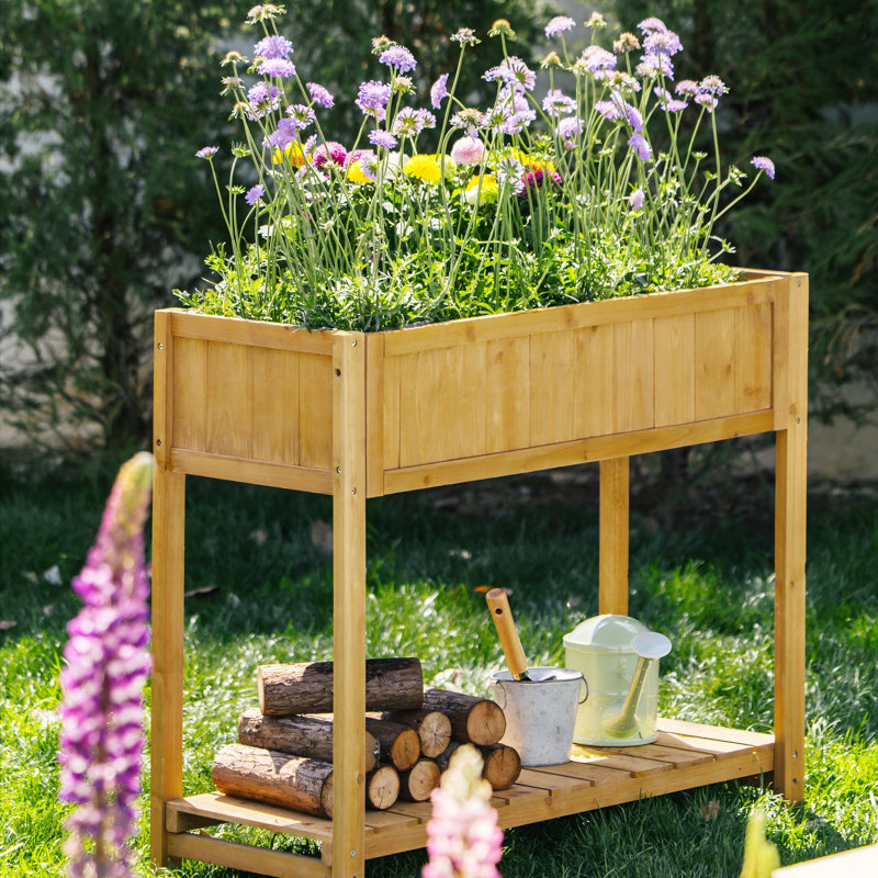 Wood Raised Garden Bed, Yellow