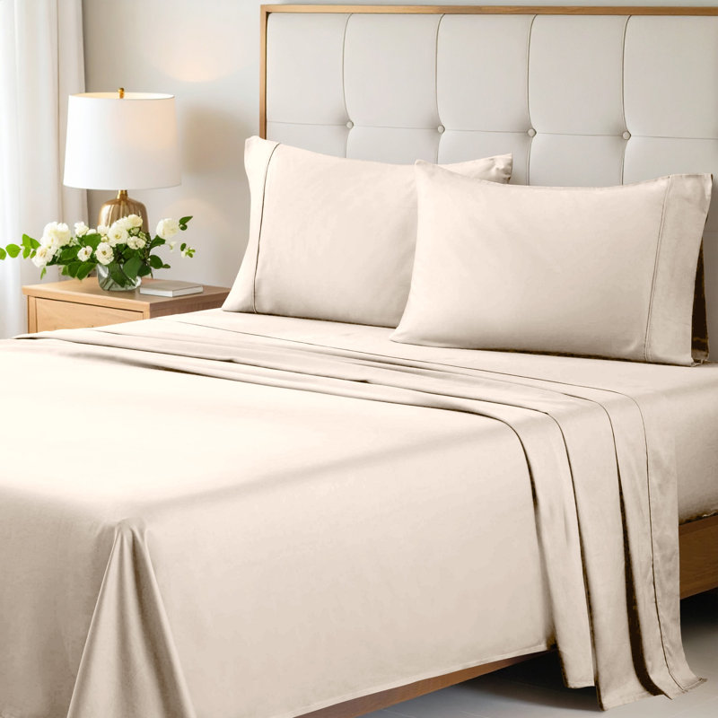 Ensemble de draps en satin de coton égyptien à densité de tissage 700 Écosse, Gris, Très grand