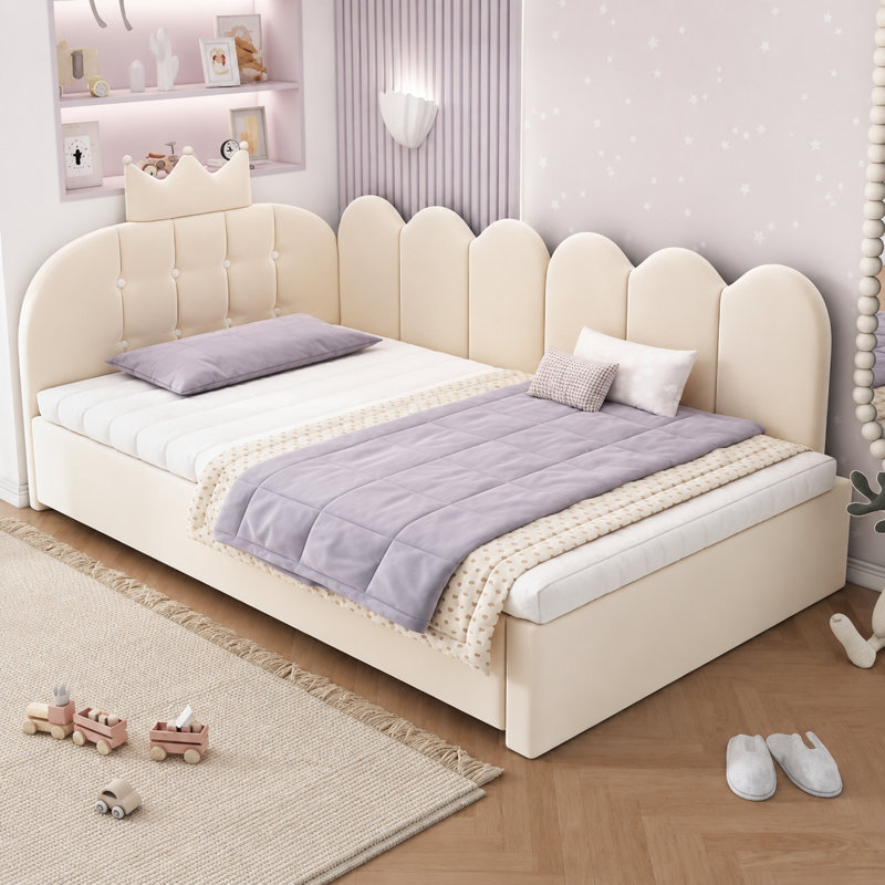 Upholstered Single (3') Velvet Daybed, Beige