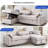 Latitude Run® 91.5 " Modern Shariff Reversible Chenille Upholstered Sleeper Sectional Sofa with Storage Chaise-1938120677