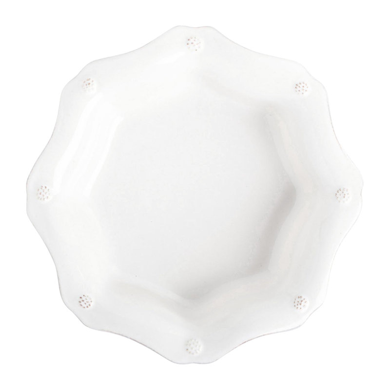 Berry & Thread Scalloped Pasta/Soup Bowl - Whitewash