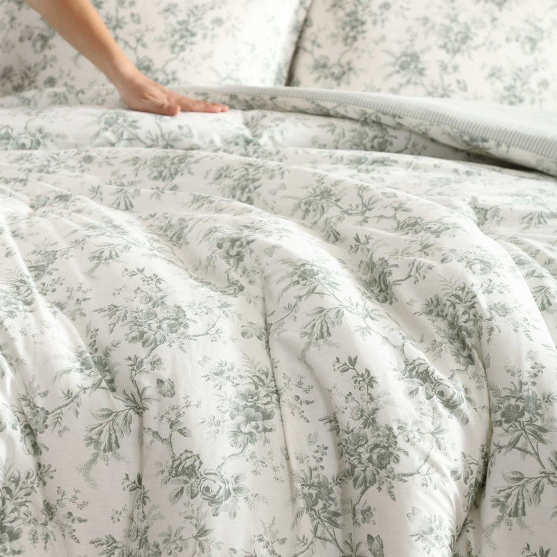 Ensemble d'édredon en coton Laura Ashley, Édredon pour très grand lit + 2 taies décorativ