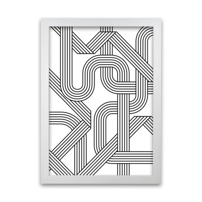 Black And White Abstract Lines - Print