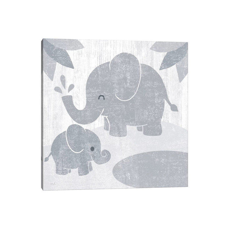 Safari Fun Elephant Grey No Border by Moira Hershey - Wrapped Canvas Print, 30.48 cm H x 30.48 cm W