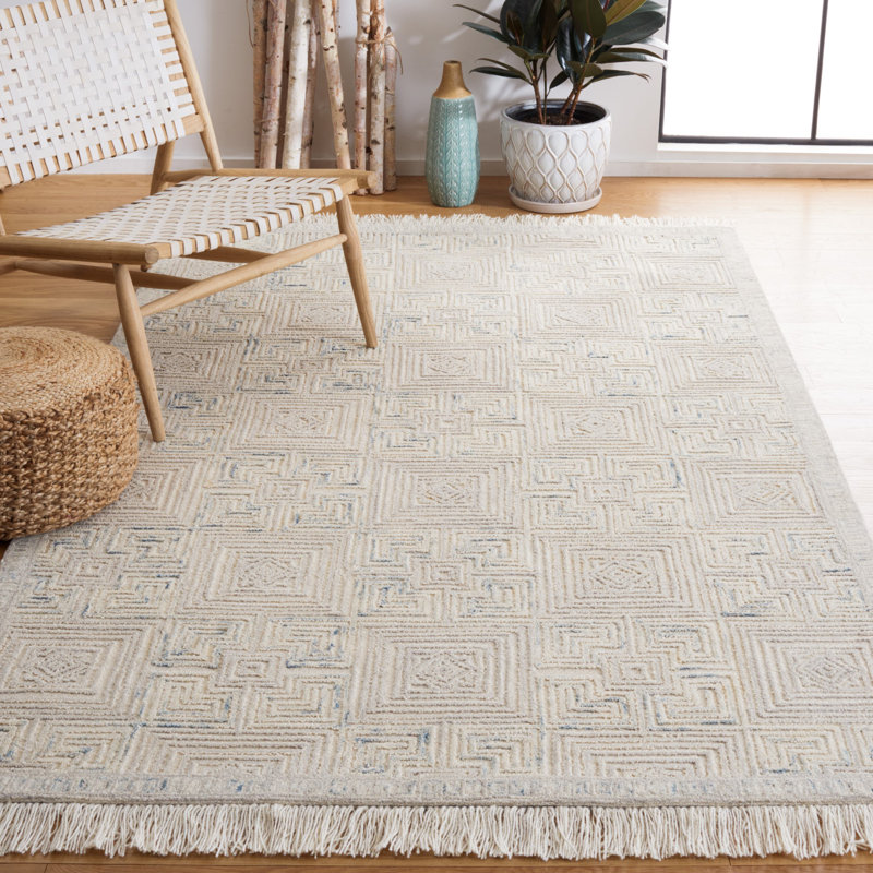 Hillenbrand Hand Woven Geometric Wool Area Rug , Rectangle 8' x 10'